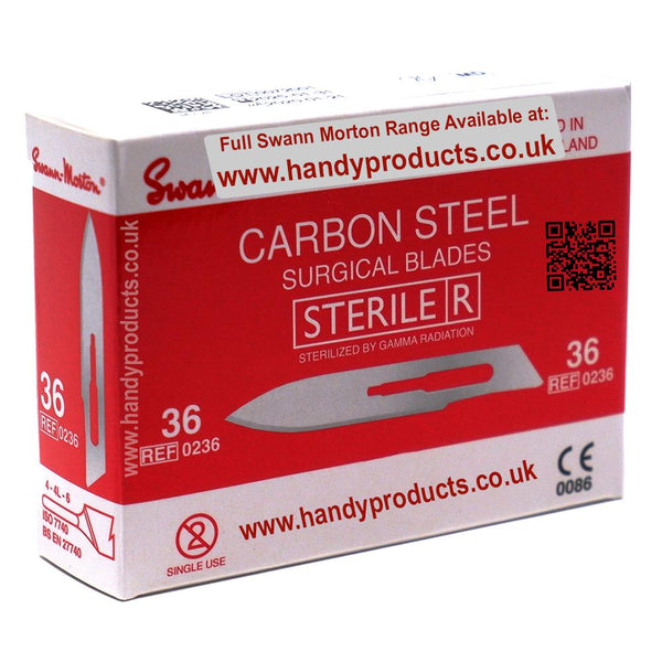 Swann Morton No 36 Sterile Carbon Steel Blades 0236 (Pack of 100)