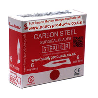 Swann Morton No 6 Sterile Carbon Steel Blades 0216 (Pack of 100)