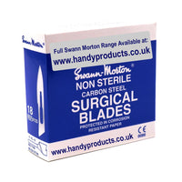 Swann Morton No 18 Non Sterile Carbon Steel Blades 0123 (Pack of 100)