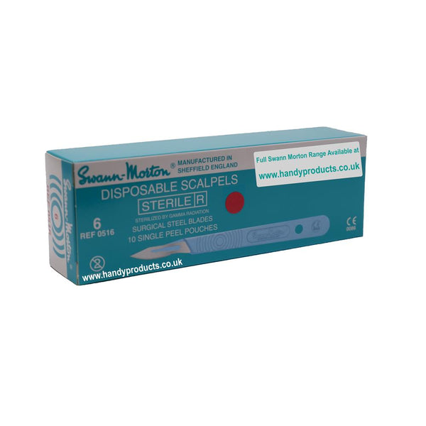 No 6 Sterile Disposable Scalpels 0516 (Pack of 10)