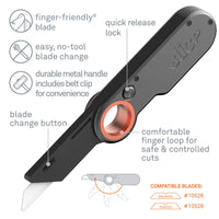Slice 10562 Folding Utility Knife Black/Orange