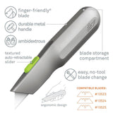 Slice 10491 Auto-Retractable Metal-Handle Utility Knife Grey/Green