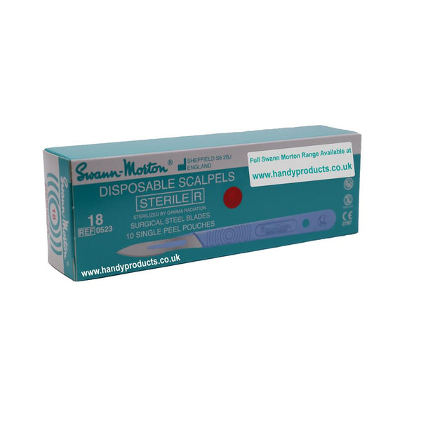 No 18 Sterile Disposable Scalpels 0523 (Pack of 10)