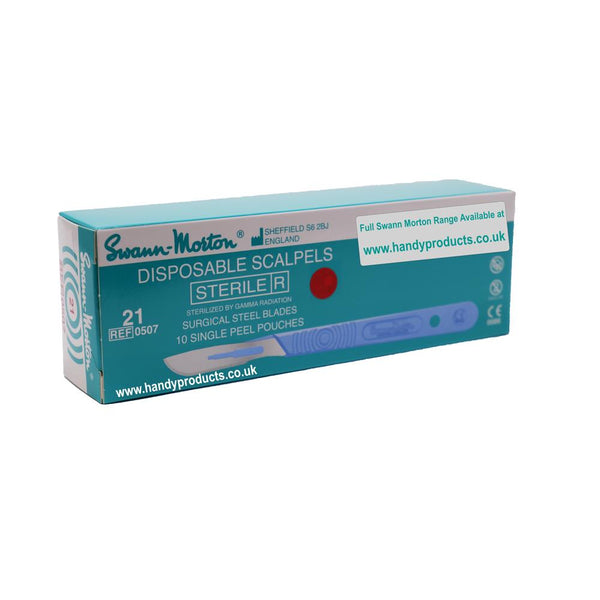 No 21 Sterile Disposable Scalpels 0507 (Pack of 10)