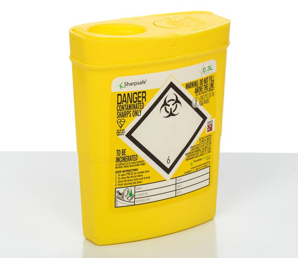 0.3 Litre Yellow Sharps Container (Pack of 2)