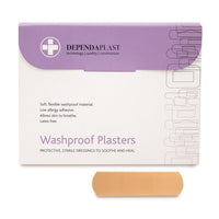 7.5cm x 2.5cm Washproof Plasters Sterile (Pack of 100) - HandyProducts.co.uk