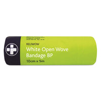 10cm x 5m White Open Wove Bandage BP (Pack of 12)