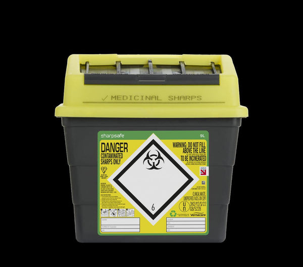 Yellow Sharp Container Box 9 Litre Yellow Sharps Container (Pack of 2) – HandyProducts.co.uk