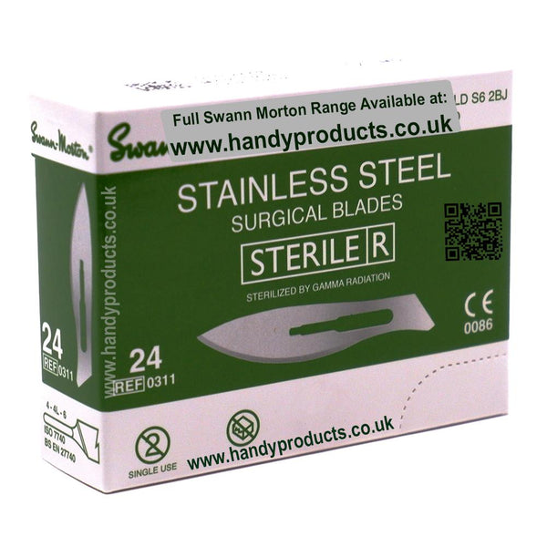 Swann Morton No 24 Sterile Stainless Steel Blades 0311 (Pack of 100)