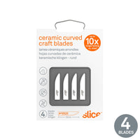 Slice 10520 Replacement Craft Blades Curved Edge, Rounded Tip White Pack of 4 Blades