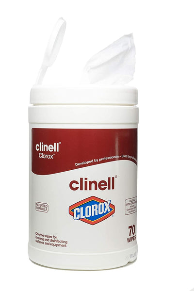 1 x Clinell Clorox Tub (5200ppm chlorine) Wipes Tub of 70 - CCLX70 - Expires 03/10/2022