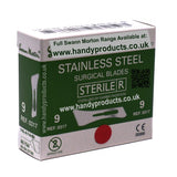 Swann Morton No 9 Sterile Stainless Steel Blades 0317 (Pack of 100)