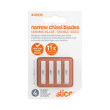Slice 10535 Replacement Chisel Blades Narrow, Double-Sided White Pack of 4 Blades