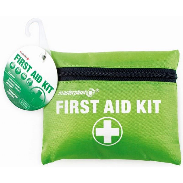 24 PIECES FIRST AID KIT Complete with polyester zip case with belt hooks / loops