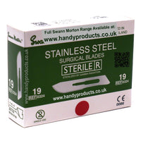 Swann Morton No 19 Sterile Stainless Steel Blades 0324 (Pack of 100)