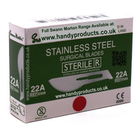 Swann Morton No 22A Sterile Stainless Steel Blades 0309 (Pack of 100)
