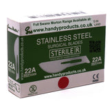 Swann Morton No 22A Sterile Stainless Steel Blades 0309 (Pack of 100)