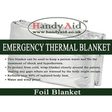 Handy Aid Emergency Thermal Foil Blanket (Pack of 25)