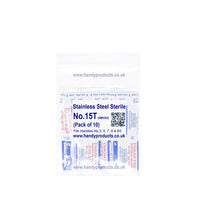 Swann Morton No 15T Sterile Stainless Steel Blades 0392 (Pack of 10)