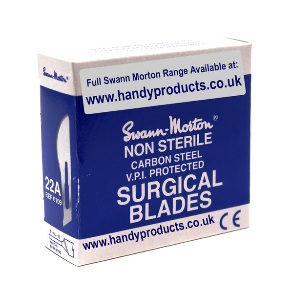 Swann Morton No 22A Non Sterile Carbon Steel Blades  0109 (Pack of 100)
