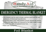 Handy Aid Emergency Thermal Foil Blanket (Pack of 100) - HandyProducts.co.uk