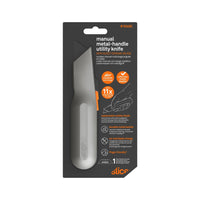 Slice 10490 Manual Metal-Handle Utility Knife Grey/Orange - HandyProducts.co.uk