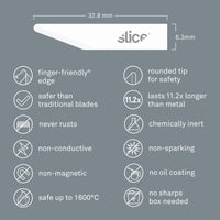 Slice 10518 Replacement Craft Blades Straight Edge, Rounded Tip White Pack of 4 Blades - HandyProducts.co.uk