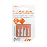 Slice 10519 Replacement Craft Blades Straight Edge, Pointed Tip White Pack of 4 Blades - HandyProducts.co.uk
