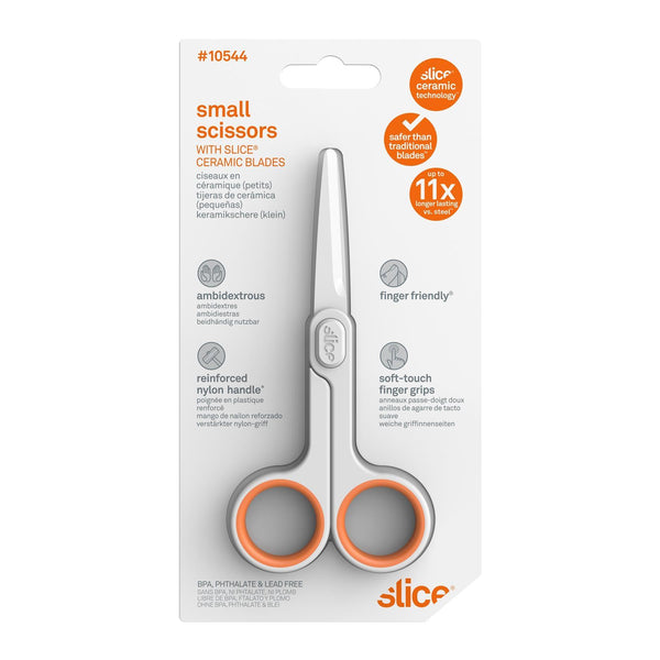 Small Rounded Scissors Slice 10544 Small Scissors Rounded Tip White/Orange – HandyProducts.co.uk