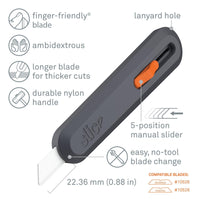 Slice 10550 Manual Utility Knife Black/Orange - HandyProducts.co.uk