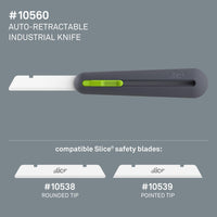 Slice 10560 Auto-Retractable Industrial Knife Black/Green - HandyProducts.co.uk