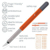 Slice 10589 Craft Knife with Safety Cap Grey/Orange - HandyProducts.co.uk