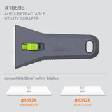 Slice 10593 Auto-Retractable Utility Scraper Black/Green - HandyProducts.co.uk