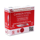 Swann Morton No 10 Sterile Carbon Steel Blades 0201 (Pack of 100) - HandyProducts.co.uk