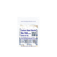 Swann Morton No 10A Sterile Carbon Steel Blades 0202 (Pack of 10) - HandyProducts.co.uk