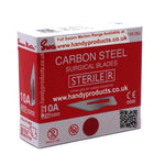 Swann Morton No 10A Sterile Carbon Steel Blades 0202 (Pack of 100) - HandyProducts.co.uk