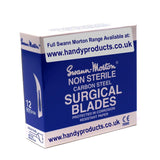 Swann Morton No 12 Non Sterile Carbon Steel Blades 0104 (Pack of 100) - HandyProducts.co.uk