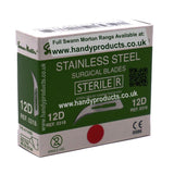 Swann Morton No 12D Sterile Stainless Steel Blades 0318 (Pack of 100) - HandyProducts.co.uk