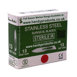 Swann Morton No 13 Sterile Stainless Steel Blades 0339 (Pack of 100) - HandyProducts.co.uk