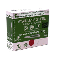 Swann Morton No 15 Sterile Stainless Steel Blades 0305 (Pack of 100) - HandyProducts.co.uk