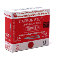 Swann Morton No 15A Sterile Carbon Steel Blades 0220 (Pack of 100) - HandyProducts.co.uk