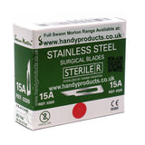 Swann Morton No 15A Sterile Stainless Steel Blades 0320 (Pack of 100) - HandyProducts.co.uk