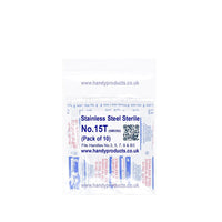 Swann Morton No 15T Sterile Stainless Steel Blades 0392 (Pack of 10) - HandyProducts.co.uk