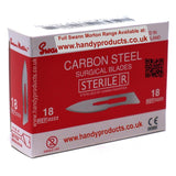 Swann Morton No 18 Sterile Carbon Steel Blades 0223 (Pack of 100) - HandyProducts.co.uk