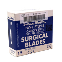 Swann Morton No 19 Non Sterile Carbon Steel Blades 0124 (Pack of 100) - HandyProducts.co.uk