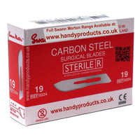 Swann Morton No 19 Sterile Carbon Steel Blades 0224 (Pack of 100) - HandyProducts.co.uk