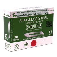 Swann Morton No 20 Sterile Stainless Steel Blades 0306 (Pack of 100) - HandyProducts.co.uk