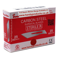 Swann Morton No 25 Sterile Carbon Steel Blades 0212 (Pack of 100) - HandyProducts.co.uk