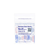 Swann Morton No 25 Sterile Stainless Steel Blades 0312 (Pack of 10) - HandyProducts.co.uk