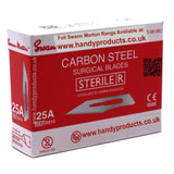 Swann Morton No 25A Sterile Carbon Steel Blades 0215 (Pack of 100) - HandyProducts.co.uk